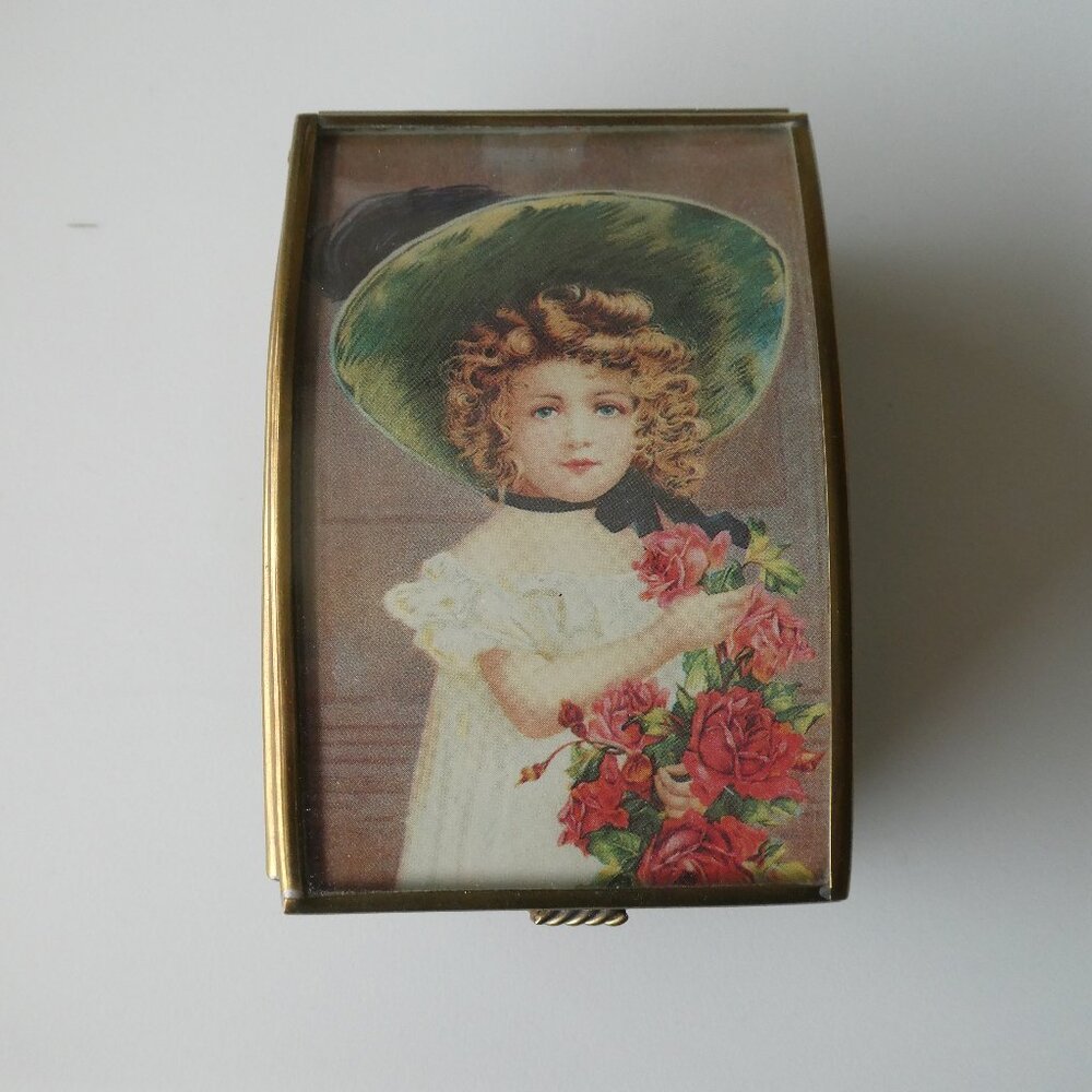 Vintage Glass Music Box Via Vermont ltd